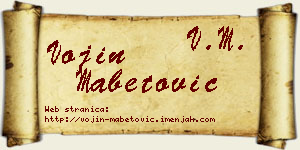 Vojin Mabetović vizit kartica